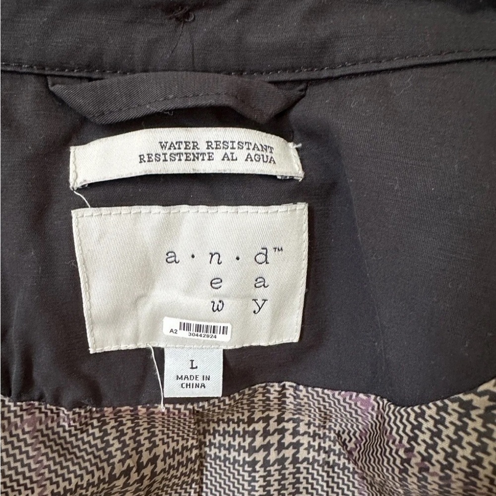 CLASSIC Y2K 90s A NEW DAY LADIES TRENCH STYLE COAT HOODED BELTED L LARGE - Picture 8 of 9